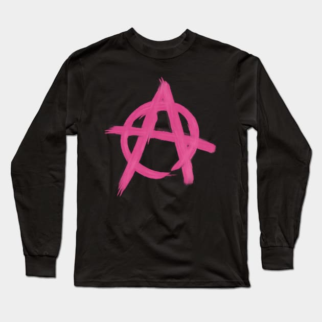 Pink Anarchy Long Sleeve T-Shirt by Belle Artwork